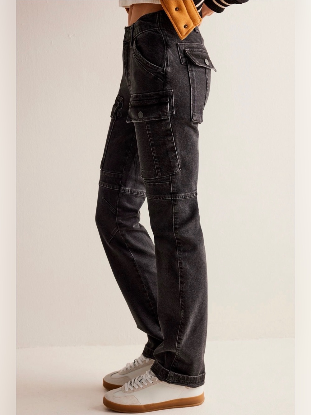 Free People We The Free Dream Maker Relaxed Mid-Rise Jeans. NWOT Black